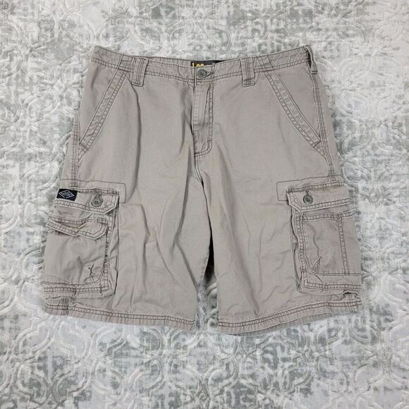 Lee Shorts Mens 34 Gray Cargo Utility Outdoors Hiking Baggy Skate 10" inseam - Picture 1 of 9